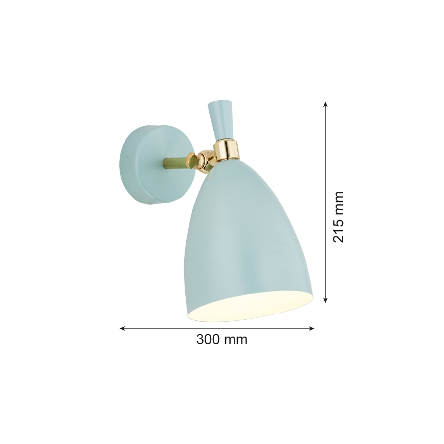 Argon 4700 - Wandleuchte CHARLOTTE 1xE27/15W/230V blau/gold