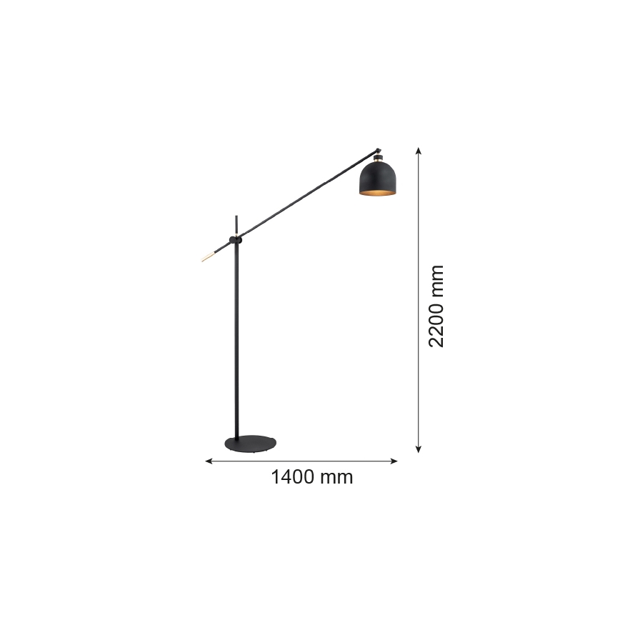 Argon 4735 - Stehlampe DETROIT 1xE27/15W/230V schwarz