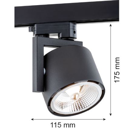 Argon 4751 - LED Einbauleuchte für das Schienensystem ALTO 1xGU10-AR111/12W/230V schwarz