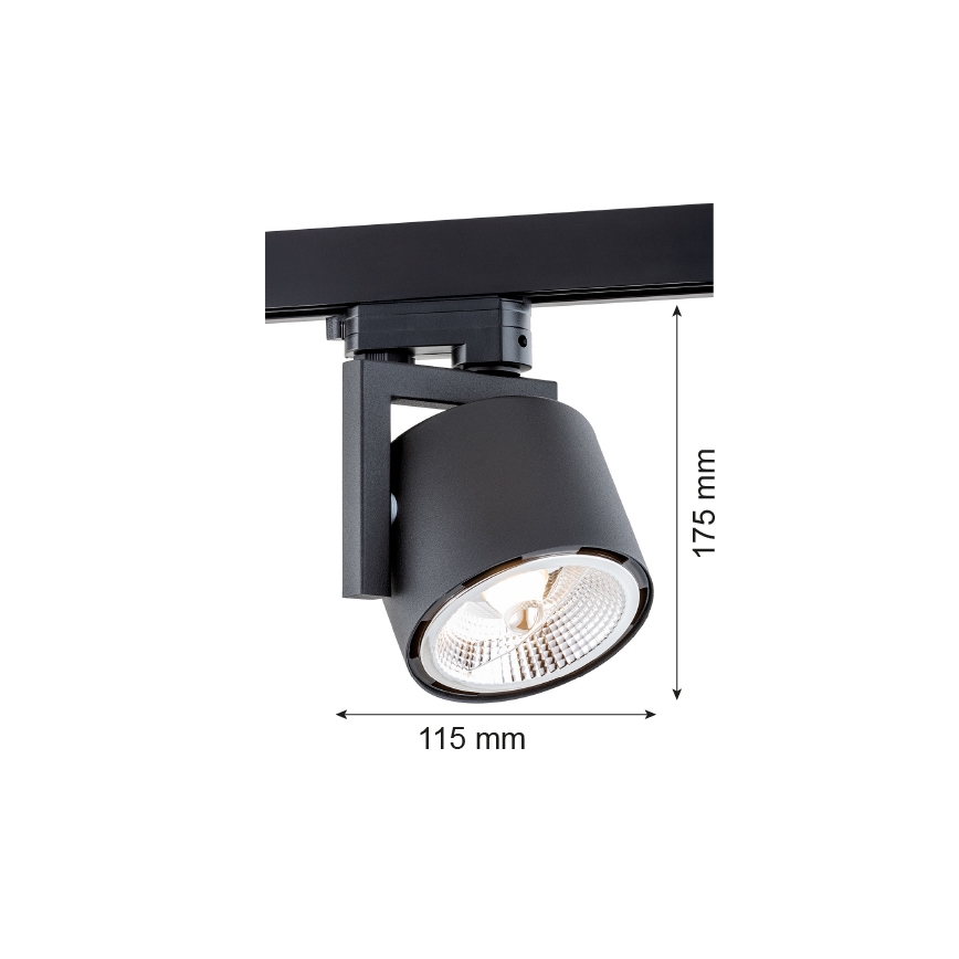 Argon 4751 - LED Einbauleuchte für das Schienensystem ALTO 1xGU10-AR111/12W/230V schwarz