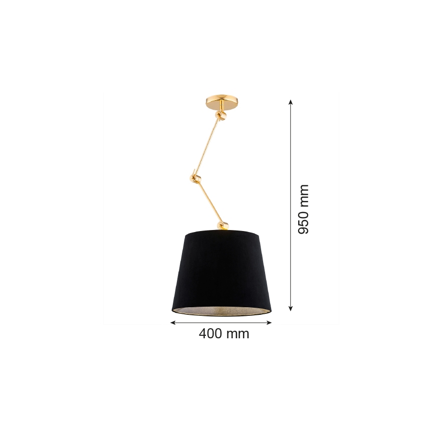 Argon 4896 - Stangen-Kronleuchter ZAKYNTOS PLUS 1xE27/15W/230V schwarz/gold
