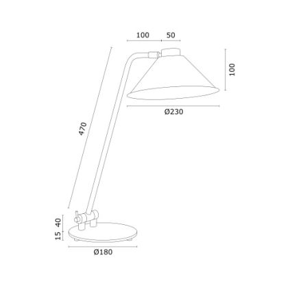 Argon 4996 - Tischlampe GABIAN 1xE27/15W/230V weiß