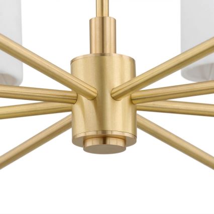 Argon 5051 - Kronleuchter an einer Stange ABRUZZO 8xE14/15W/230V messing/weiß