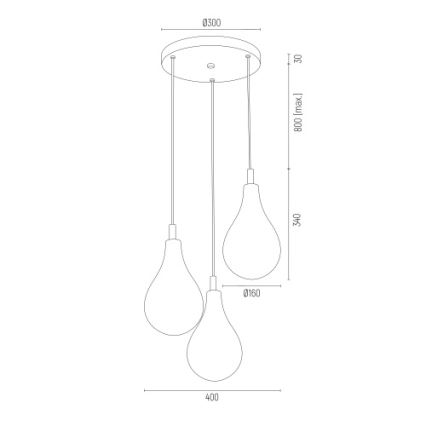 Argon 6105 - Hängeleuchte OAKLAND 3xG9/6W/230V schwarz