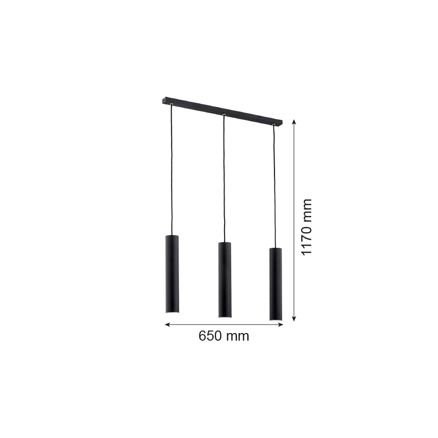 Argon 6112 - Hängeleuchte GOMERA 3xGU10/5W/230V schwarz