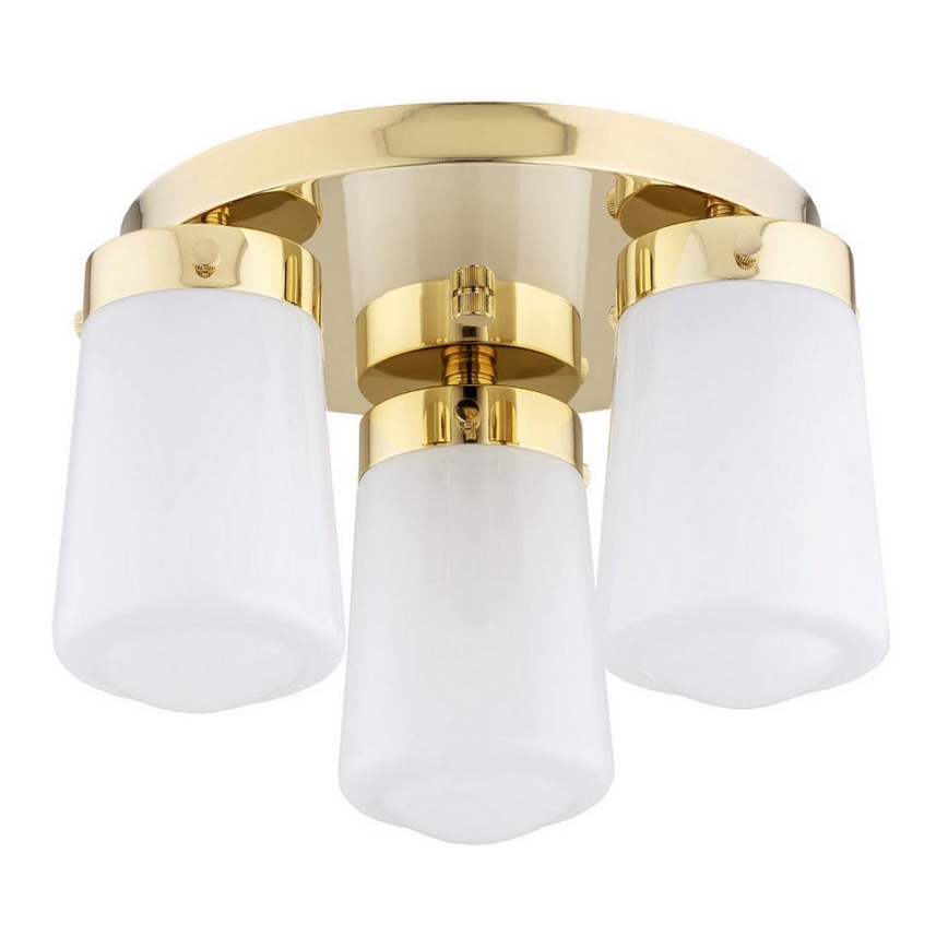Argon 6165 - Anbauleuchte PASADENA 3xE27/15W/230V gold/weiß