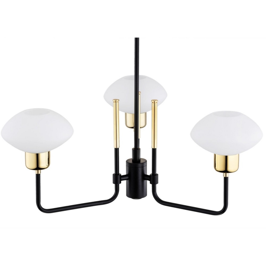 Argon 6166 - Stangen-Kronleuchter RAVELLO 3xE14/15W/230V schwarz/gold