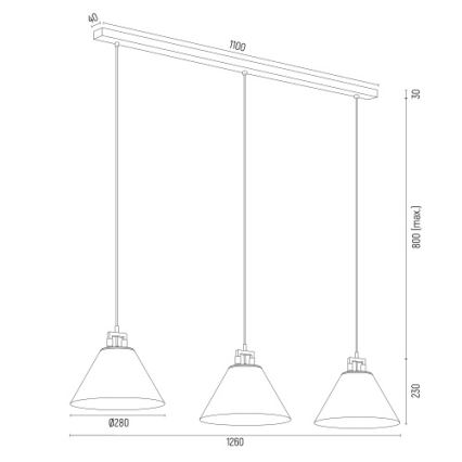 Argon 6173 - Hängeleuchte ORTE 3xE27/15W/230V weiß