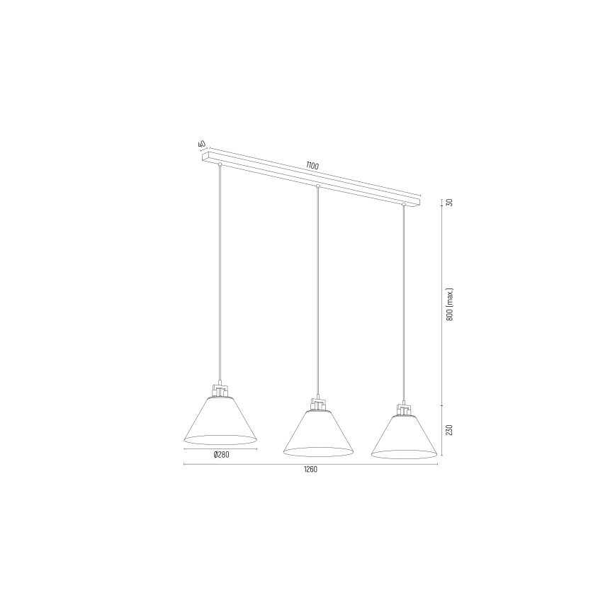 Argon 6173 - Hängeleuchte ORTE 3xE27/15W/230V weiß