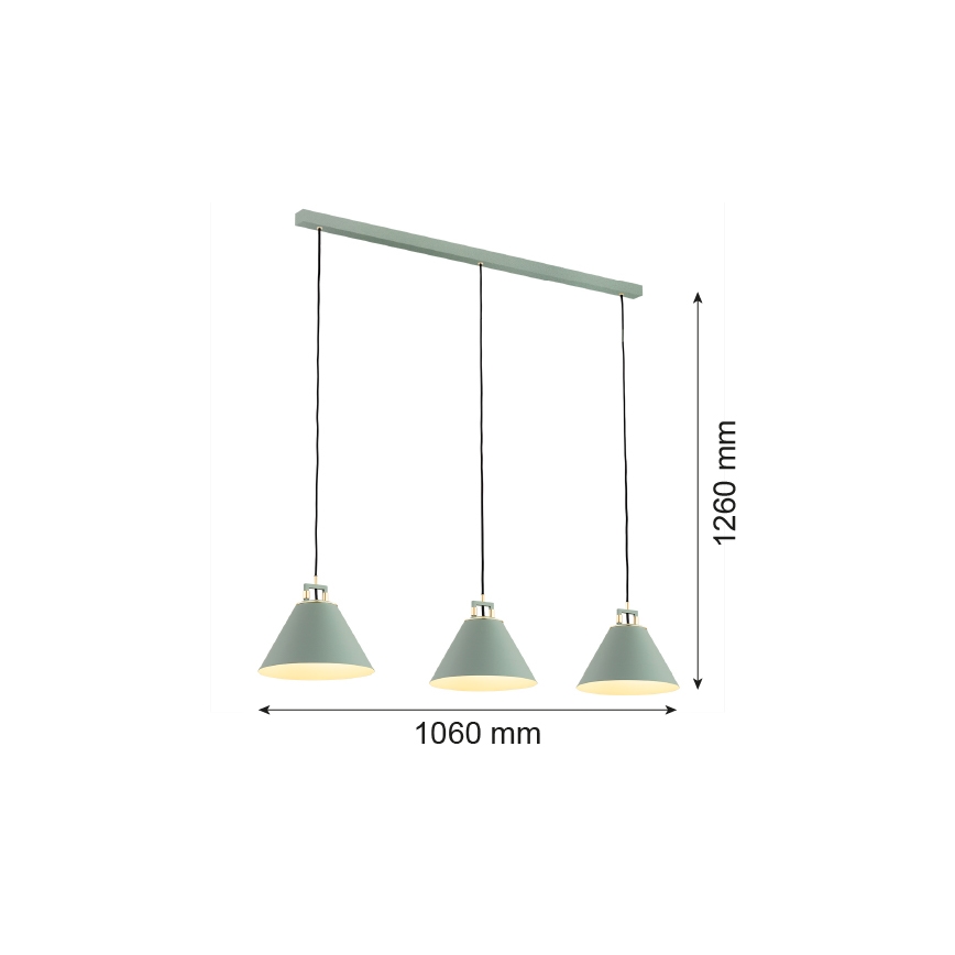 Argon 6177 - Hängeleuchte ORTE 3xE27/15W/230V grün