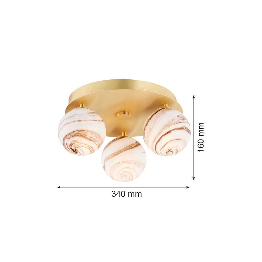 Argon 6290 - Deckenleuchte FABIO 3xE14/7W/230V Alabaster golden