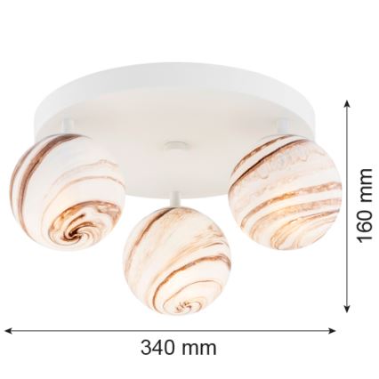 Argon 6291 - Deckenleuchte FABIO 3xE14/7W/230V Alabaster weiß