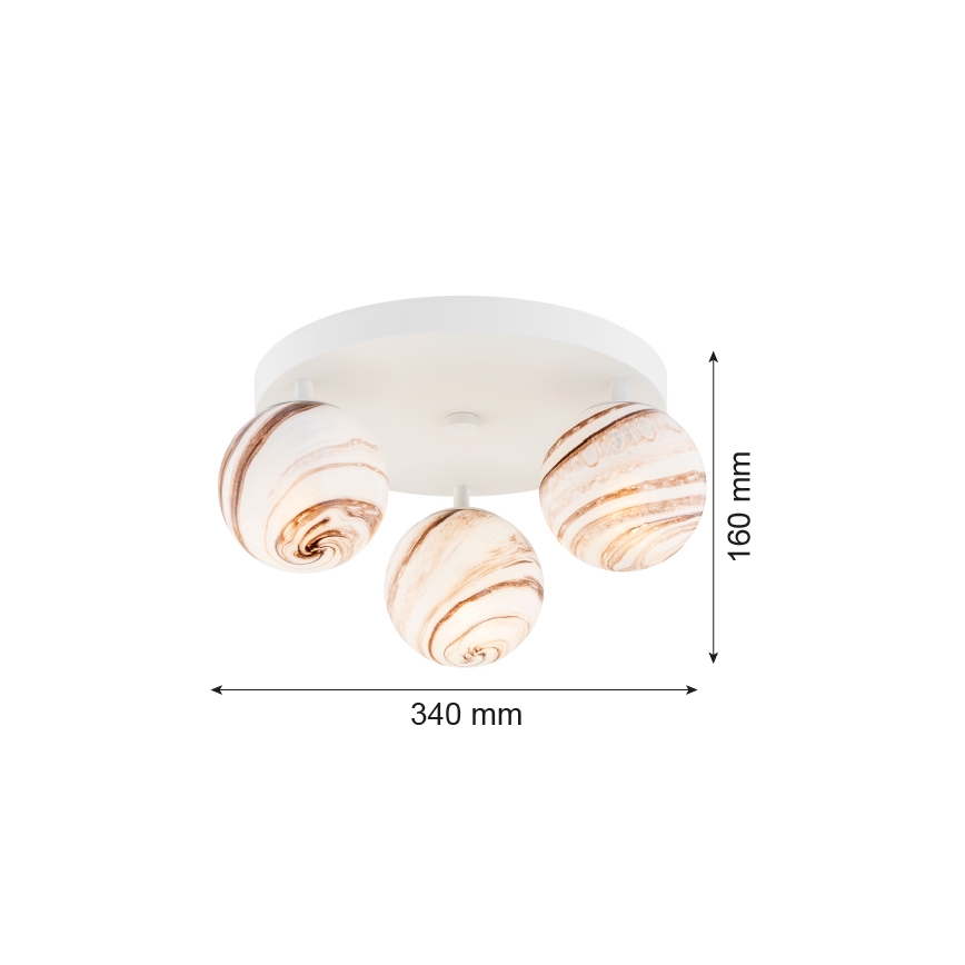 Argon 6291 - Deckenleuchte FABIO 3xE14/7W/230V Alabaster weiß