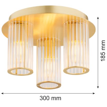 Argon 6304 - Deckenleuchte HAMPTON 3xE14/7W/230V golden