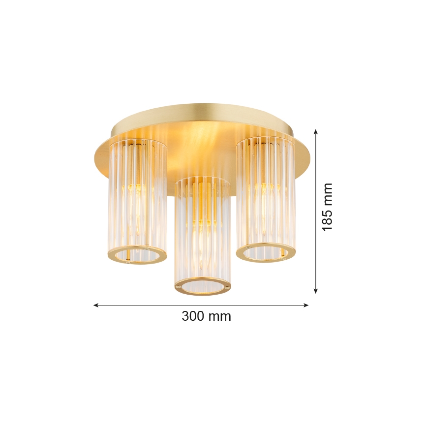 Argon 6304 - Deckenleuchte HAMPTON 3xE14/7W/230V golden