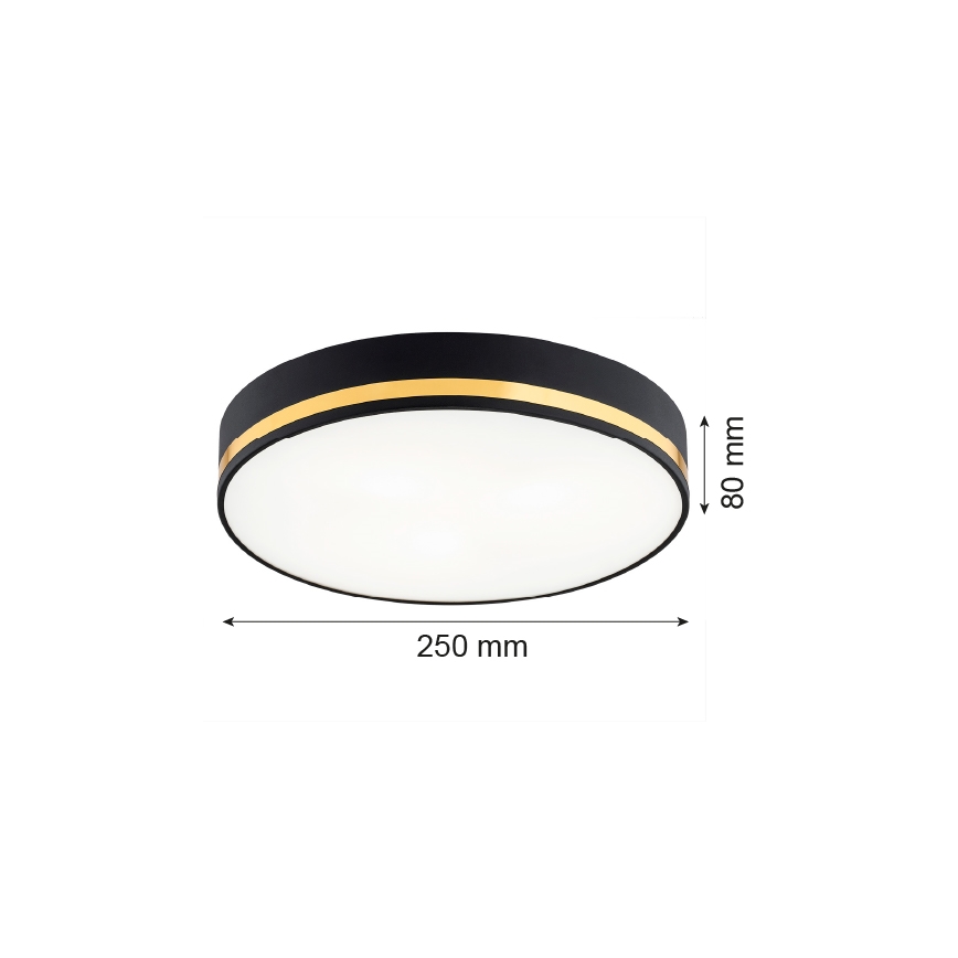 Argon 7040 - Deckenleuchte AMORE 2xE27/15W/230V Durchschn. 25 cm schwarz/gold