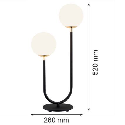 Argon 7072 - Tischlampe FERRONE 2xE14/7W/230V schwarz/weiß/gold