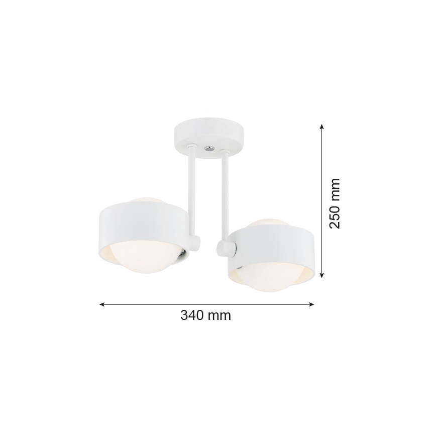 Argon 7088 - Kronleuchter an einer Stange MASSIMO PLUS 2xG9/6W/230V weiß