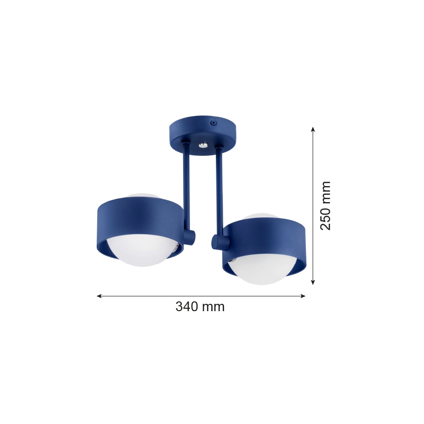 Argon 7090 - Kronleuchter an einer Stange MASSIMO PLUS 2xG9/6W/230V blau