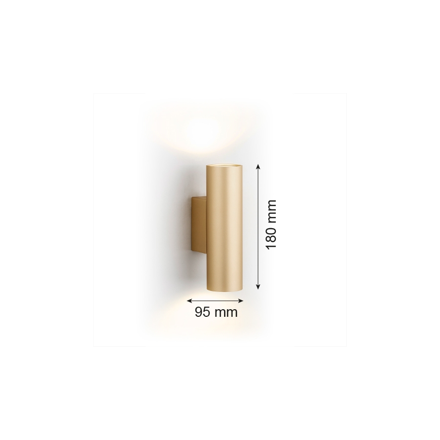 Argon 7178 - Wandleuchte MITOS PLUS 2xGU10/5W/230V golden