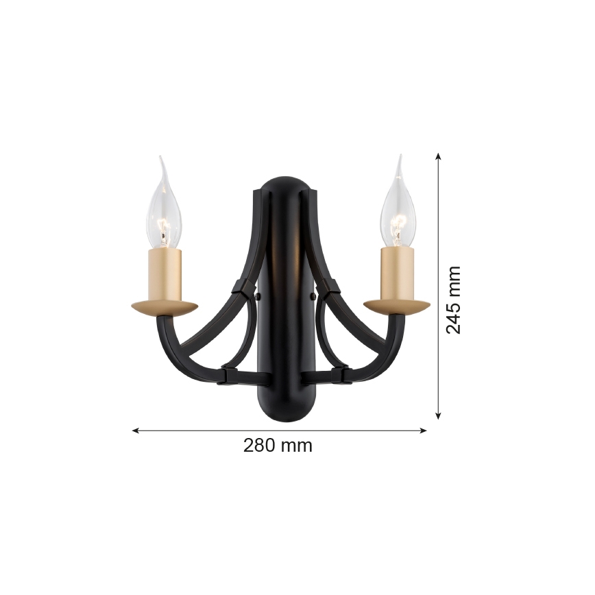 Argon 7181 - Wandleuchte LORENZO 2xE14/7W/230V