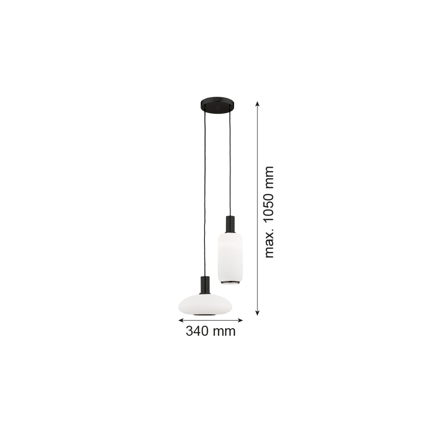Argon 7214 - Hängeleuchte SAGUNTO PLUS 2xE27/15W/230V schwarz