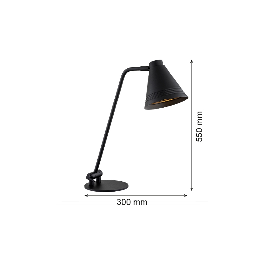 Argon 8002 - Tischlampe AVALONE 1xE27/15W/230V schwarz