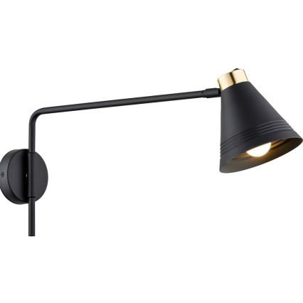 Argon 8009 - Wandlampe AVALONE 1xE27/15W/230V 57 cm schwarz/gold