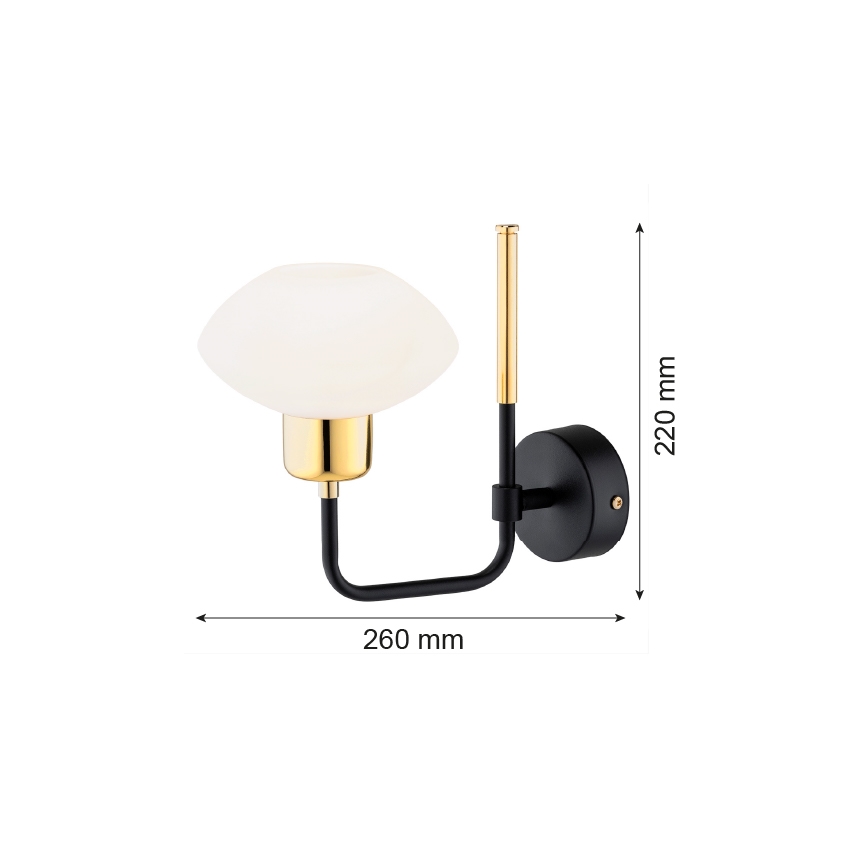 Argon 8032 - Wandlampe RAVELLO 1xE14/15W/230V schwarz/gold