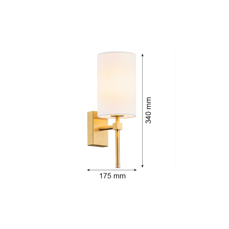 Argon 8034 - Wandlampe ABRUZZO 1xE14/7W/230V messing/weiß