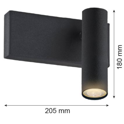 Argon 8065 - Wand-Spotleuchte ETNA 1xG9/6W/230V schwarz