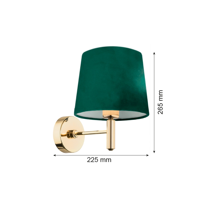 Argon 8105 - Wandleuchte PONTE 1xE27/15W/230V grün/Messing