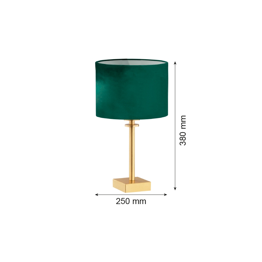 Argon 8106 - Tischlampe ABBANO 1xE27/15W/230V messing/grün