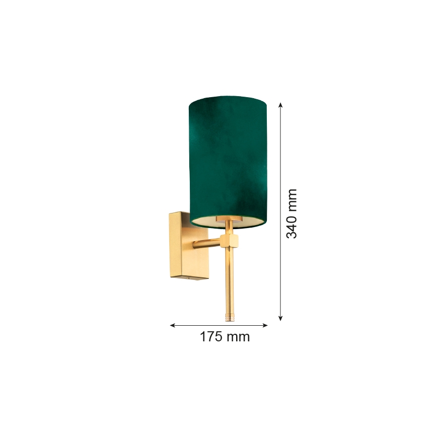 Argon 8109 - Wandlampe ABRUZZO 1xE14/7W/230V messing/grün