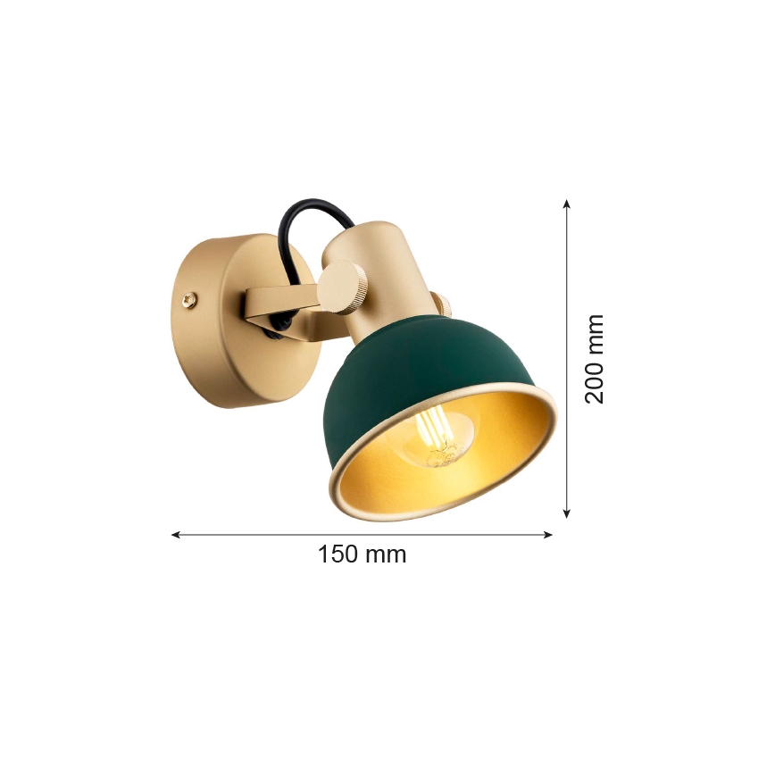 Argon 8247 - Strahler LENORA 1xE14/7W/230V golden/grün