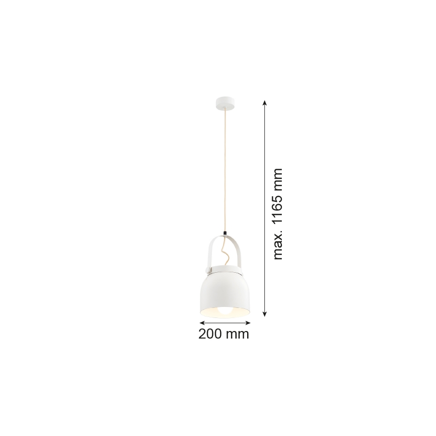 Argon 8280 - Hängeleuchte an Schnur LOGAN 1xE27/15W/230V d 20 cm weiß