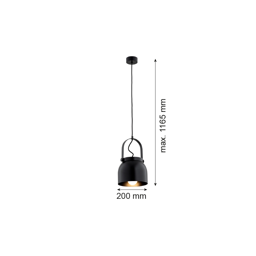 Argon 8281 - Hängeleuchte an Schnur LOGAN 1xE27/15W/230V d 20 cm schwarz