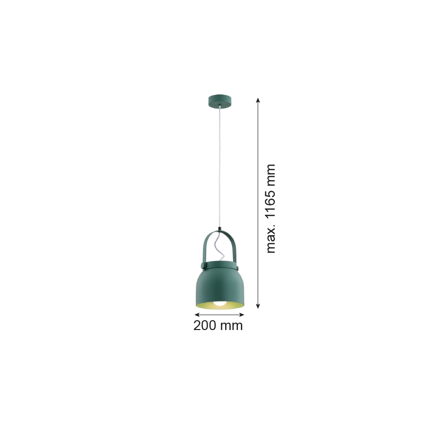 Argon 8283 - Hängeleuchte an Schnur LOGAN 1xE27/15W/230V d 20 cm grün