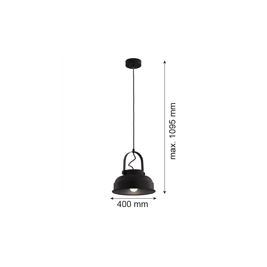 Argon 8285 - Hängeleuchte an Schnur DAKOTA 1xE27/15W/230V schwarz