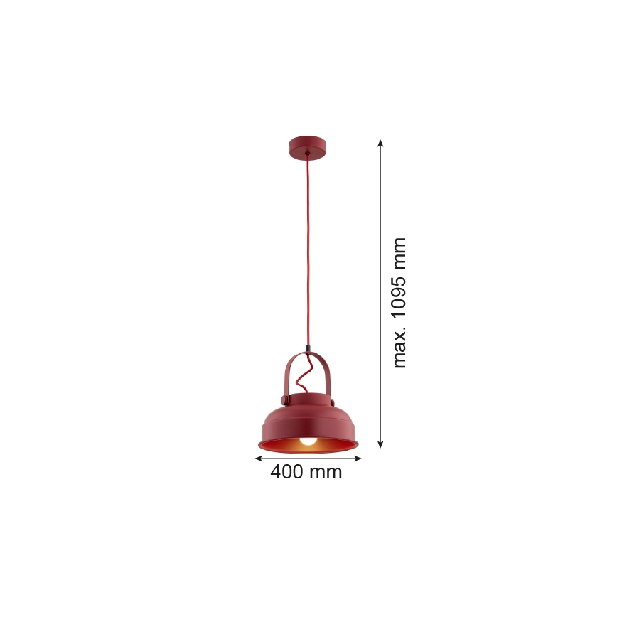 Argon 8286 - Hängeleuchte an Schnur DAKOTA 1xE27/15W/230V rot
