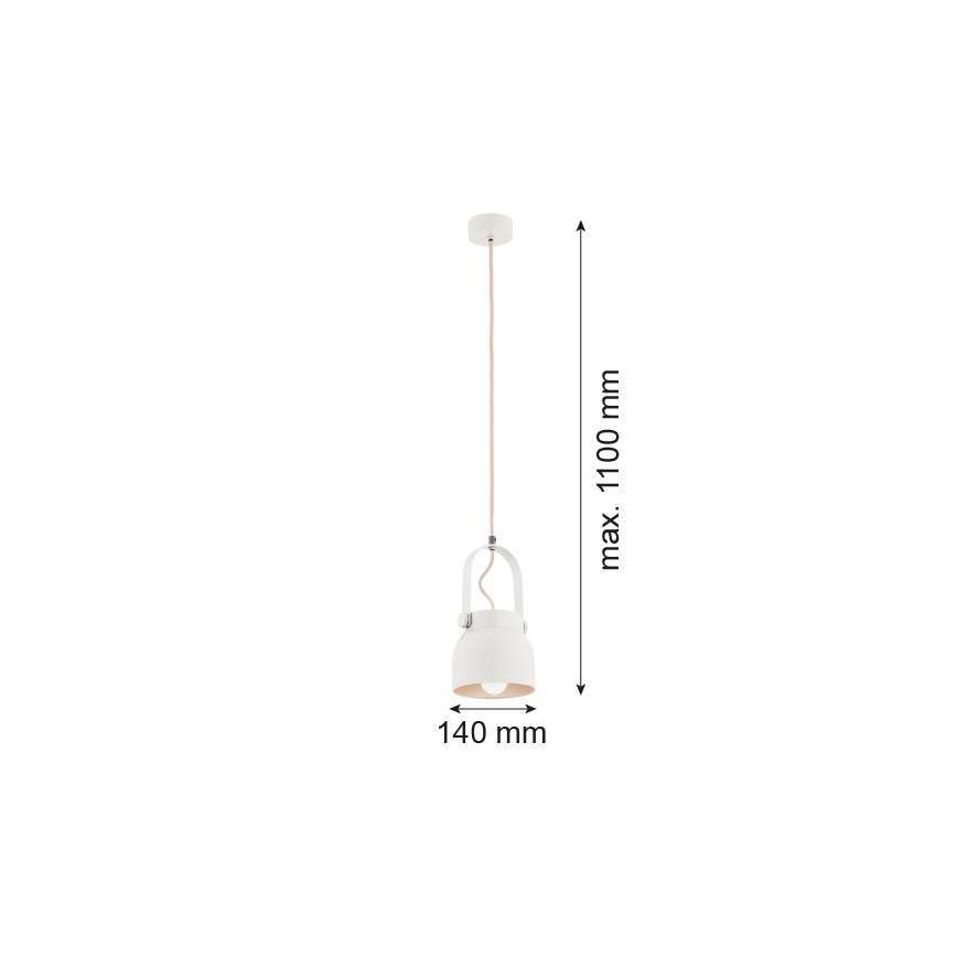 Argon 8290 - Hängeleuchte an Schnur LOGAN 1xE27/15W/230V d 14 cm weiß