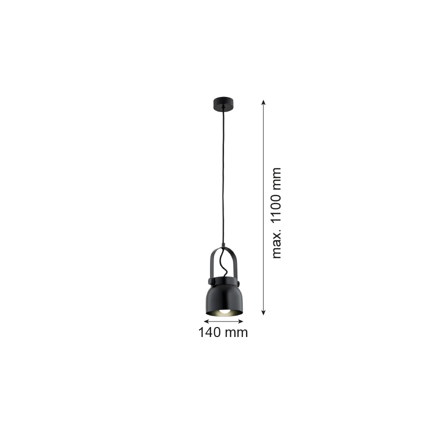 Argon 8291 - Hängeleuchte an Schnur LOGAN 1xE27/15W/230V d 14 cm schwarz