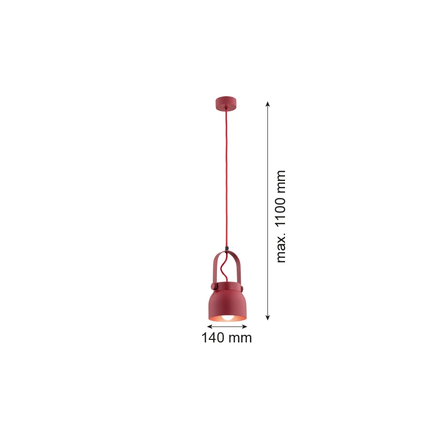 Argon 8292 - Hängeleuchte an Schnur LOGAN 1xE27/15W/230V d 14 cm rot