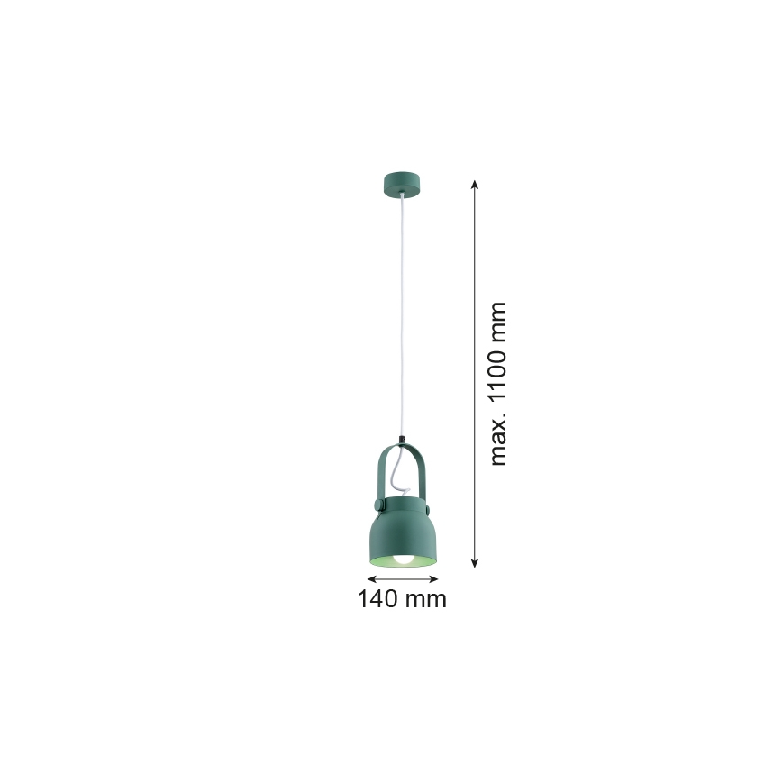 Argon 8293 - Hängeleuchte an Schnur LOGAN 1xE27/15W/230V d 14 cm grün