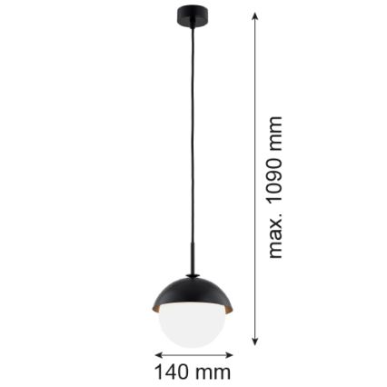 Argon 8295 - Hängeleuchte an Schnur CAPPELLO 1xE27/15W/230V schwarz