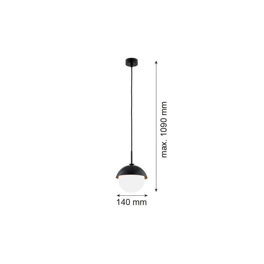 Argon 8295 - Hängeleuchte an Schnur CAPPELLO 1xE27/15W/230V schwarz