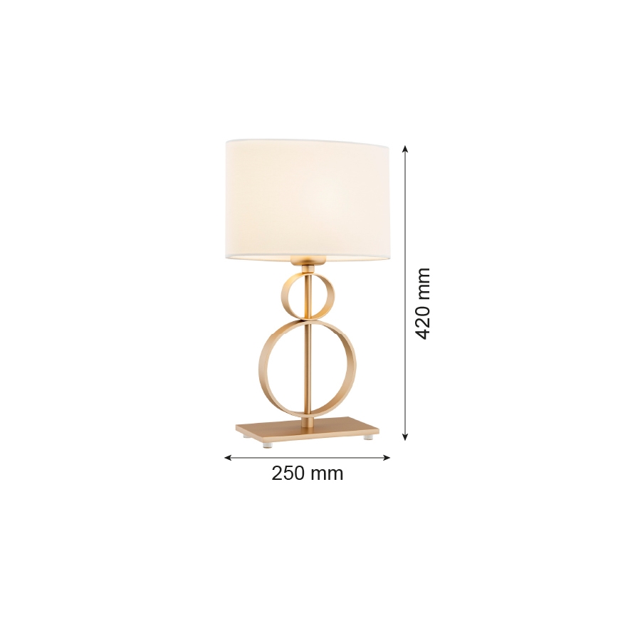Argon 8310 - Tischlampe PERSEO 1xE27/15W/230V 42 cm cremefarben/golden
