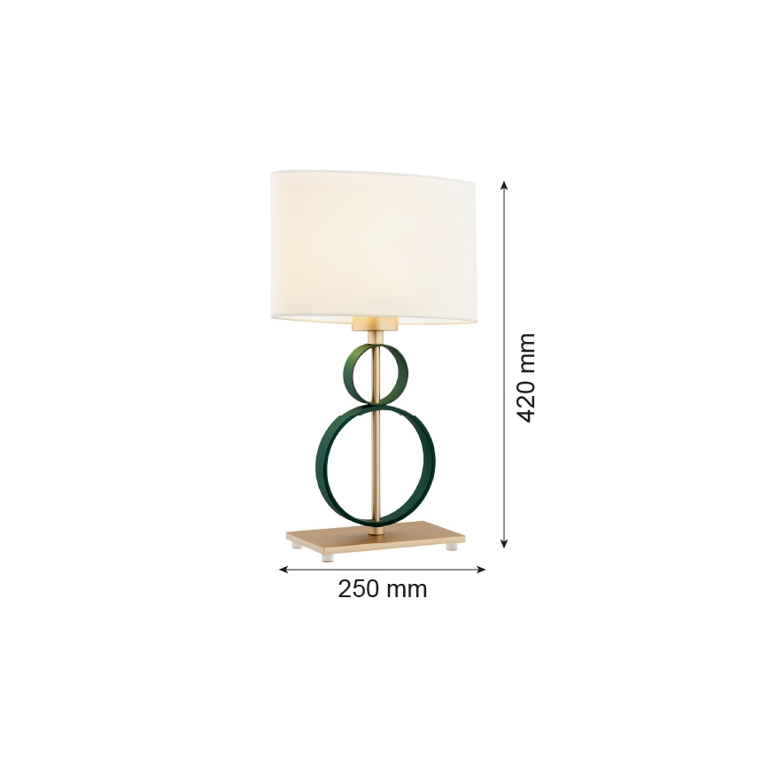 Argon 8317 - Tischlampe PERSEO 1xE27/15W/230V 42 cm cremefarben/grün