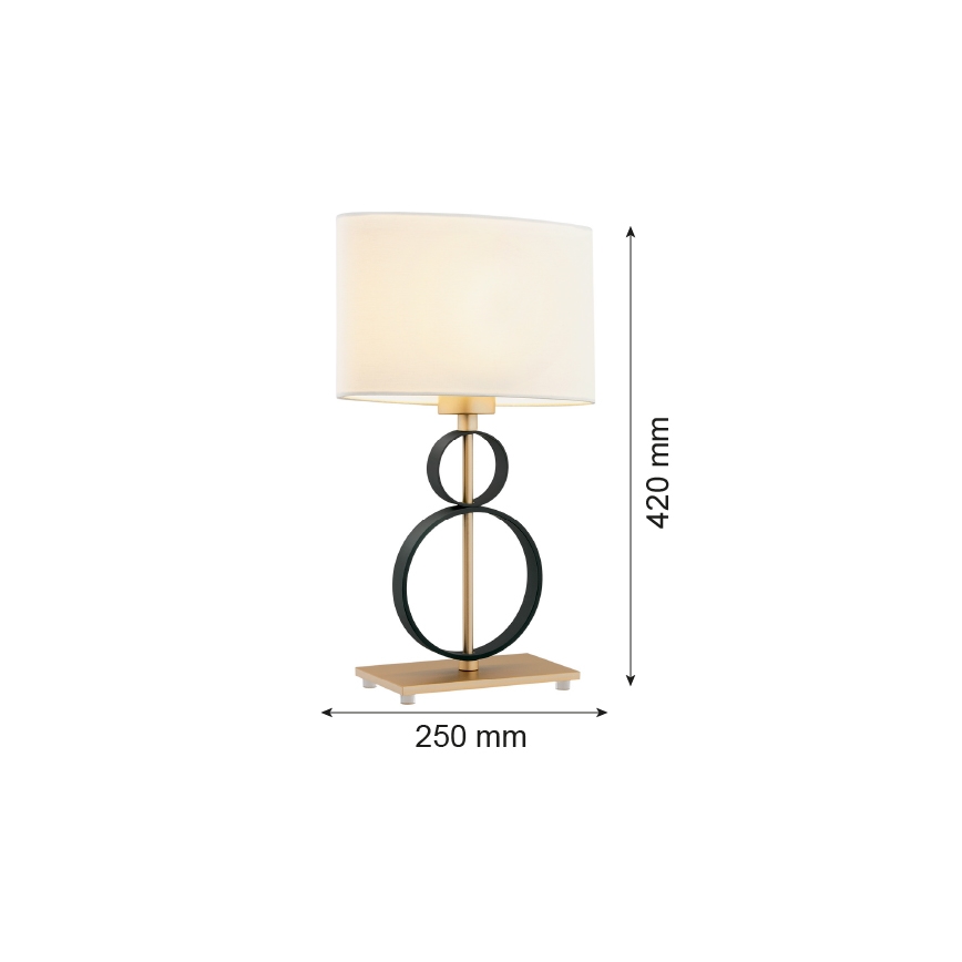 Argon 8373 - Tischlampe PERSEO 1xE27/15W/230V 42 cm cremefarben/schwarz