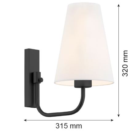 Argon 8376 - Wandlampe SAFIANO 1xE27/15W/230V schwarz